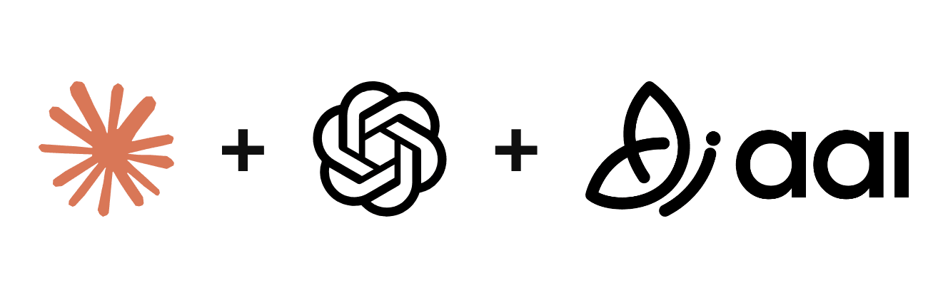 Claude, OpenAI and AAI logos